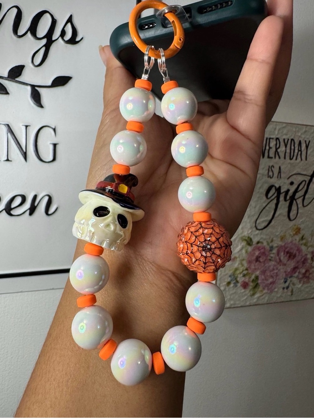 Halloween Skeleton Head Charm Phone/Key/Bag Chain #P632